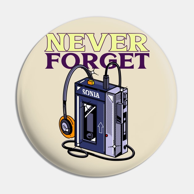 Never Forget Cassette Retro Vintage 60s 70s 80s 90s Pin by TV Dinners