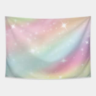 Pastel Rainbow Sparkle Clouds Tapestry