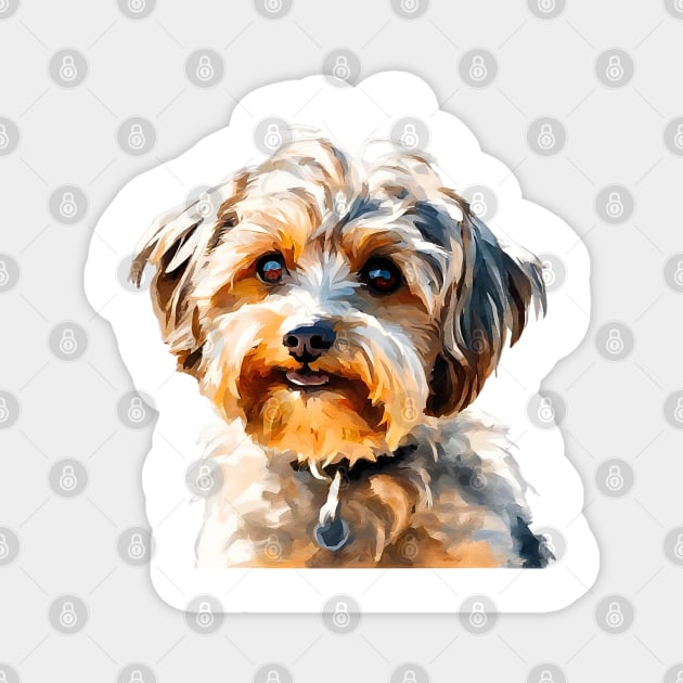 Yorkipoo Impressionism Magnet by Doodle and Things