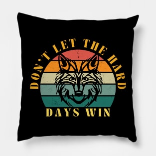 RETRO WOLF INSPIRATIONAL Pillow