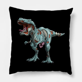 Dinosaur T Rex Zombie Saurus Funny Halloween Dino Pillow