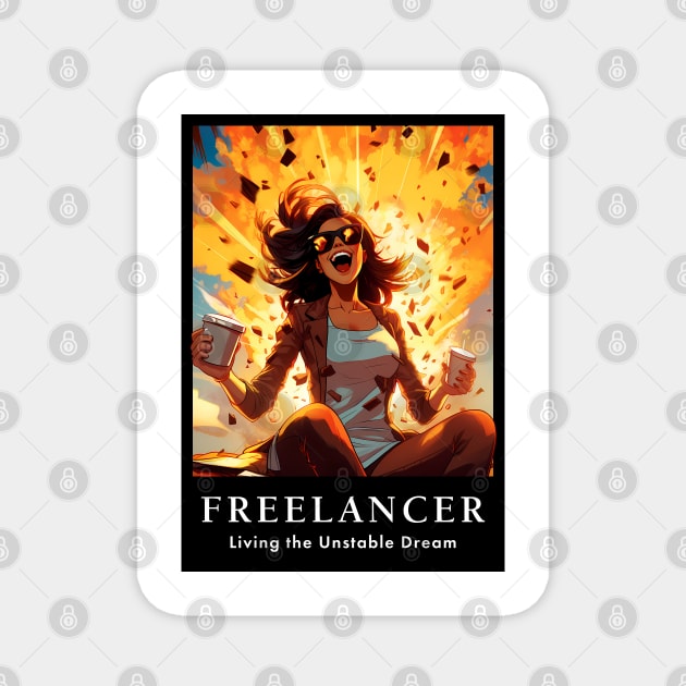 Freelancer: Living the Unstable Dream. Funny Magnet by MaxDeSanje 