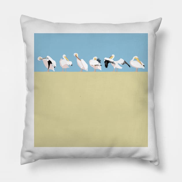 Pelican Ablutions Pillow by AnthonyZed