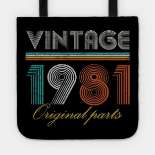 Vintage 1981 Retro 40 Year Old 40th Birthday Gift Men Women Tote