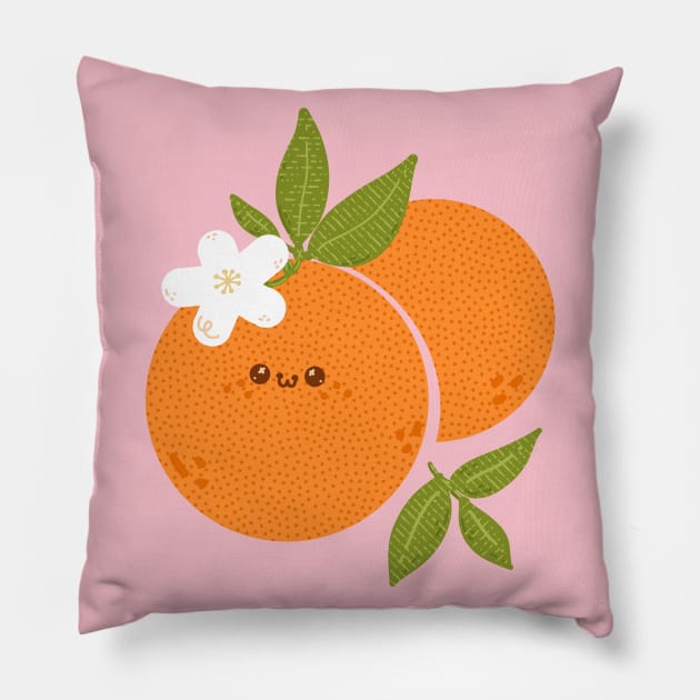 Happy Orange Pillow by Fluffymafi