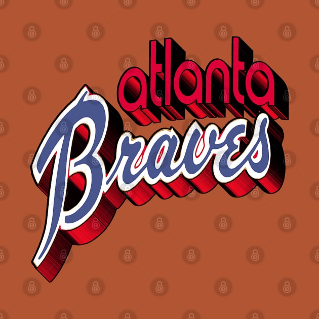 Atlanta Braves 3D - Hank Aaron era 1970s Logo by RetroZest