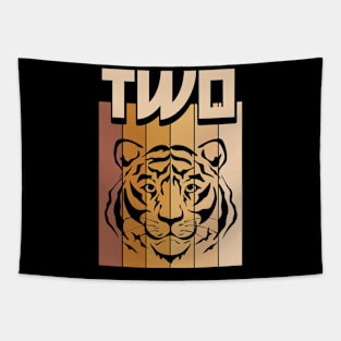 2 Year Old Tiger Birthday Boy Girl 2nd Birthday Tiger Tapestry