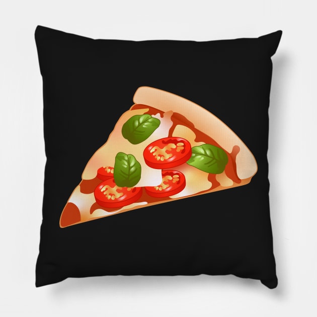 Margherita Pizza Pattern Pillow by ziafrazier