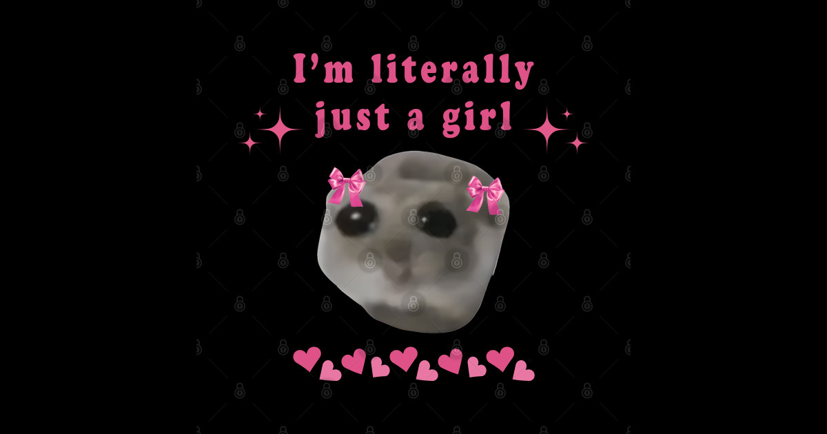 sad hamster meme a girl - Sad Hamster - Sticker | TeePublic