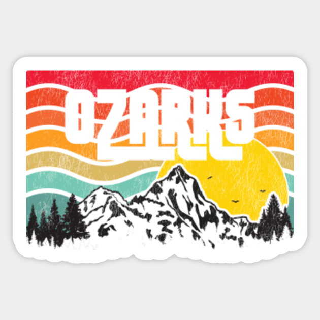 Ozark Mountains Ozarks Forests Vintage Sunset Retro - Ozarks - Sticker