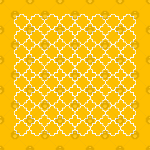 Classic Quatrefoil arabic pattern in hot yellow. by Slanapotam