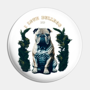 Floral Devotion: Love for Bulldogs Pin