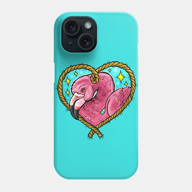 Flamingo Fren Phone Case by Luckyponytattoo