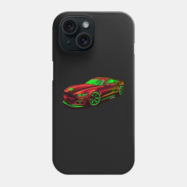 Red Mustang gt modified Phone Case by ASAKDESIGNS