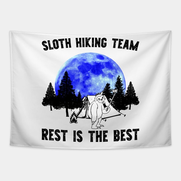 Sloth Hiking Team - Rest is for the Best Tapestry by giovanniiiii