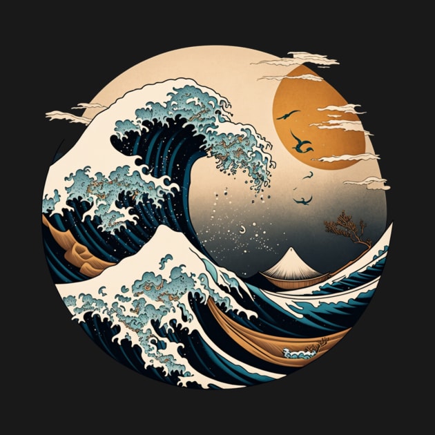 Sunset during the great wave off katsushika hokusai by MeatLuvers