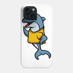 Cute Anthropomorphic Human-like Cartoon Character Dolphin in Clothes Phone Case