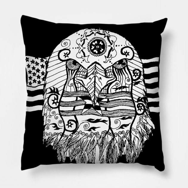 The American Bald Eagle - Patriotic Bird Design Pillow by Athenis