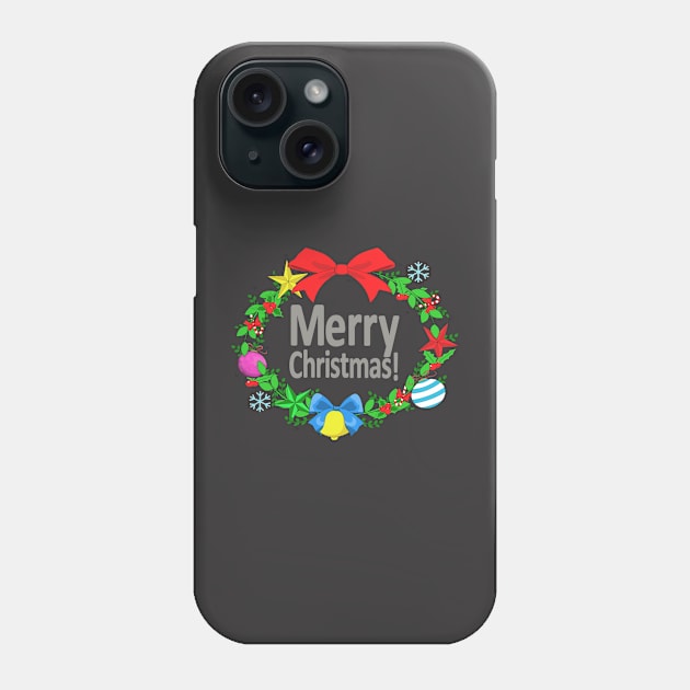 merry christmas ornaments - black Phone Case by persa