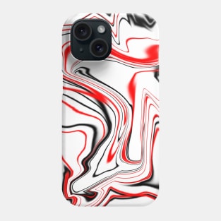 White Red and Black Marble Phone Case