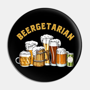 Funny Brewing Beer Lovers Beergetarian Pin