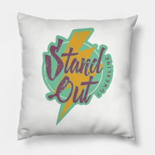 Powerline - Stand Out - World Tour 95' - Vintage Green Pillow