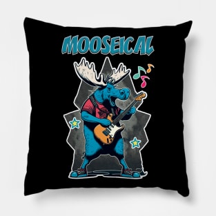 Mooseical - Rock N Roll Moose with a Electric Guitar Pillow