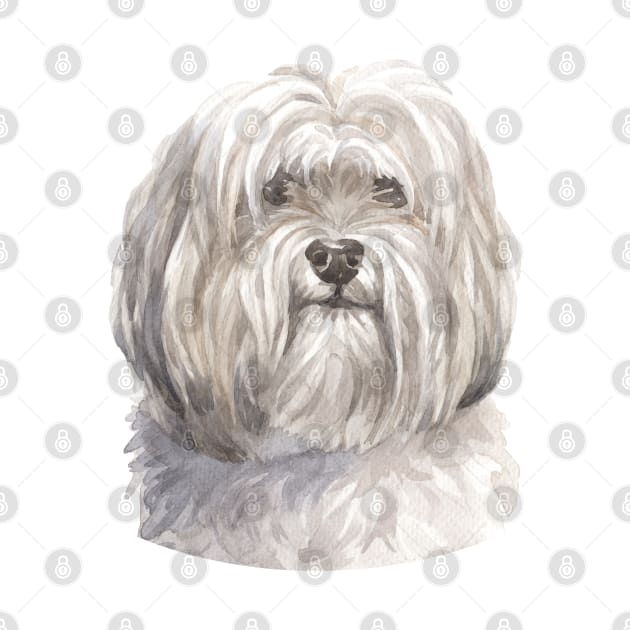 White Havanese Watercolor Art by doglovershirts