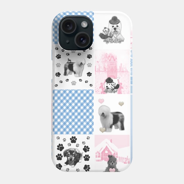 Dog Lovers Patchwork Pattern Phone Case by KC Morcom aka KCM Gems n Bling aka KCM Inspirations