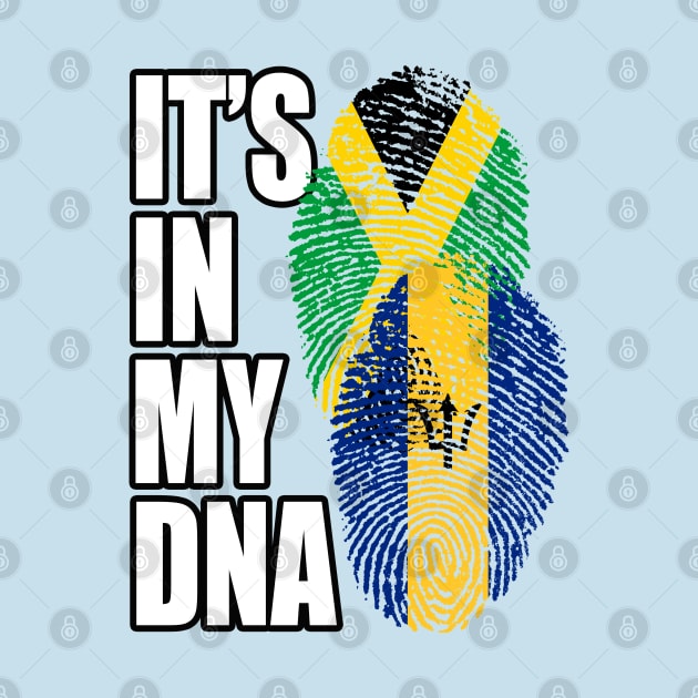 Barbadian And Jamaican Mix DNA Flag Heritage Gift by Just Rep It!!