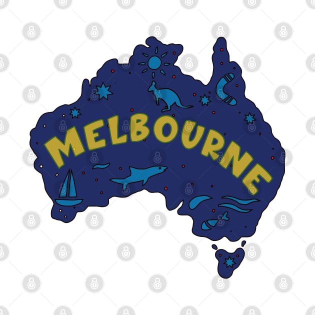 AUSTRALIA MAP AUSSIE MELBOURNE by elsa-HD