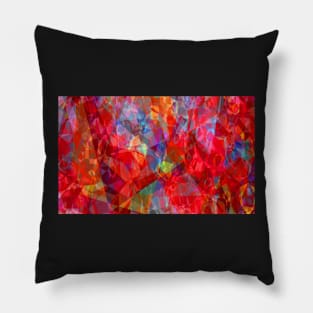 Red Shade Multi Coloured Abstract Pillow