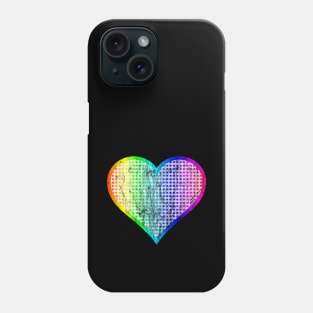 Distressed Rainbow Gingham Heart Phone Case