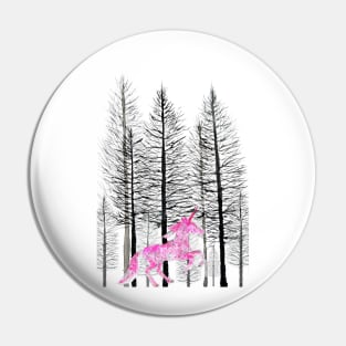 pink unicorn in forest Pin