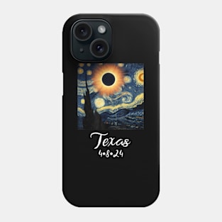 Solar Eclipse Texas 2024 Starry Night Phone Case