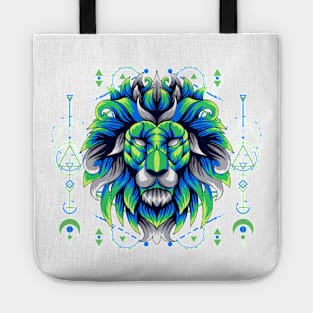 lion head graphic Tote