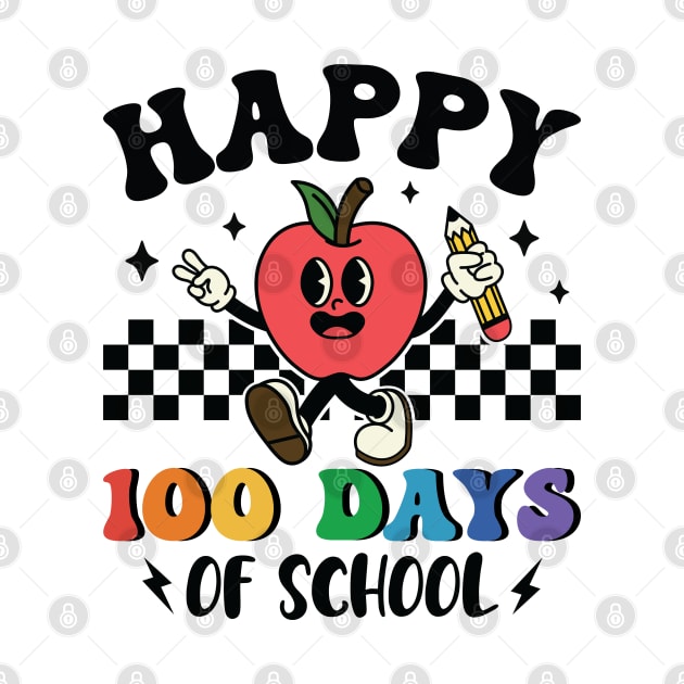 Happy 100 Days Of School Red Apple Happy by Pop Cult Store