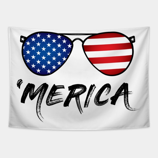 USA Patriotic Flag - Merica Sunglasses Tapestry by ZNOVANNA