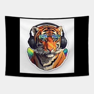 Tiger in Rainbow colors Tapestry