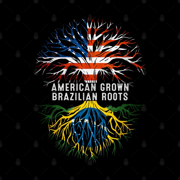 American Grown Brazilian Roots Tree Brazil Flag Usa by Henry jonh