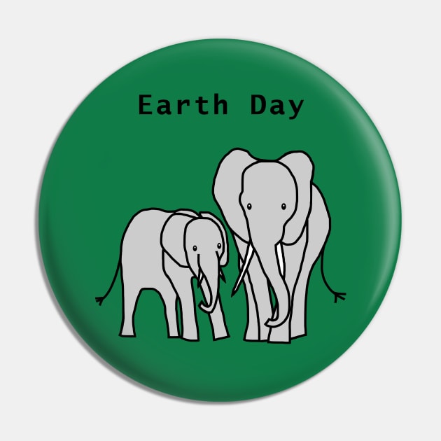 Earth Day Elephants Pin by ellenhenryart