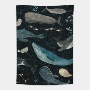 Whale song (charcoal) Tapestry