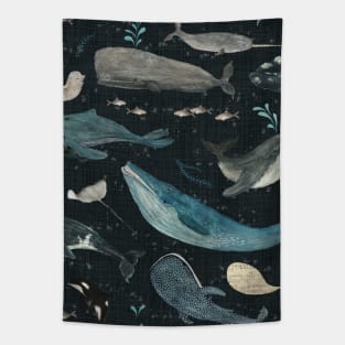 Whale song (charcoal) Tapestry