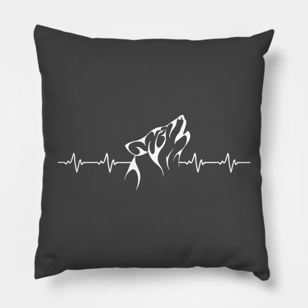 Wolf Lover Heart Rate Pillow by debageur