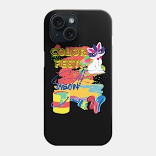 CUTE CAT IN THE COLOR FEST. Phone Case