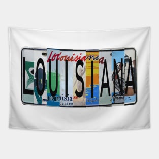 Louisiana License Plates Tapestry