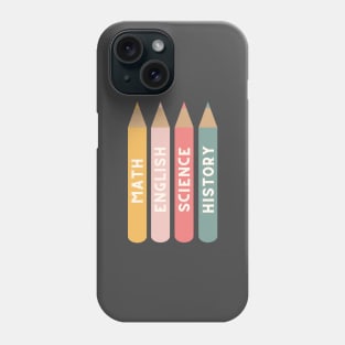 Coloring Pencil School Subject Labels Phone Case