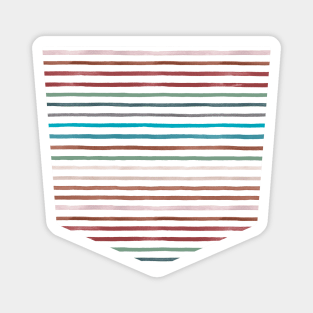 Pocket - MARKER STRIPES COLORFUL RED BLUE Magnet