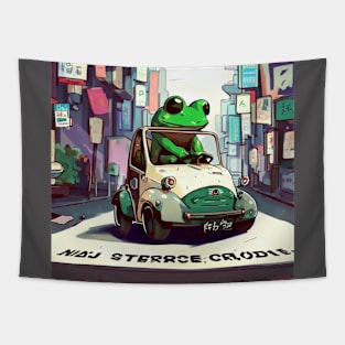 Cartoon anime Frog in Japan street Kawaii Tapestry