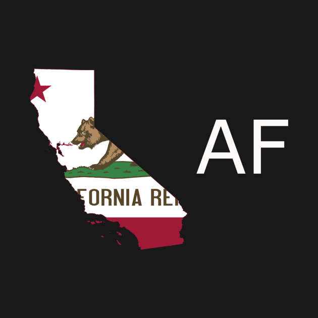 California Flag State Outline AF (white) by Big Term Designs